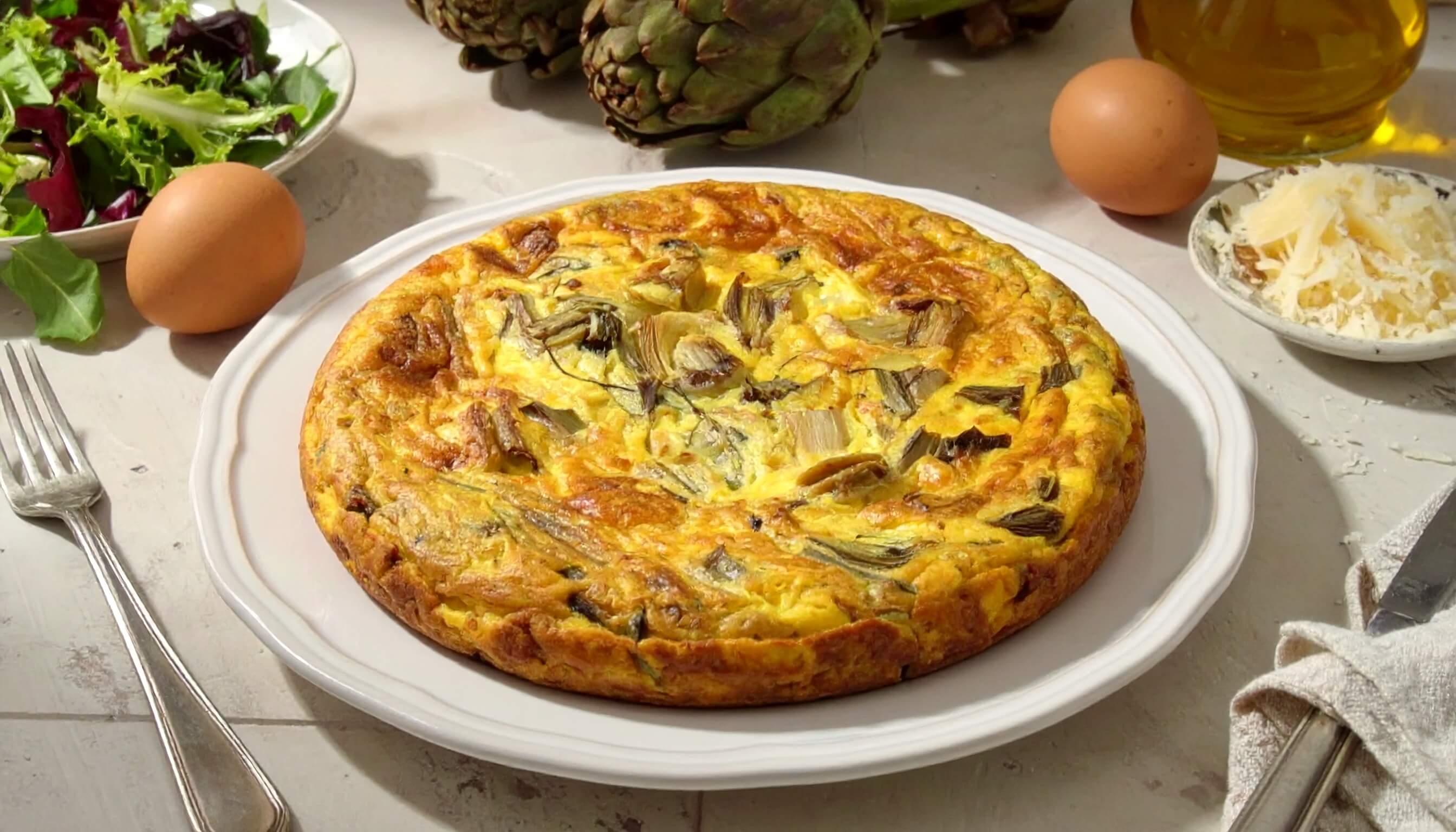 Fırında Enginarlı Frittata
