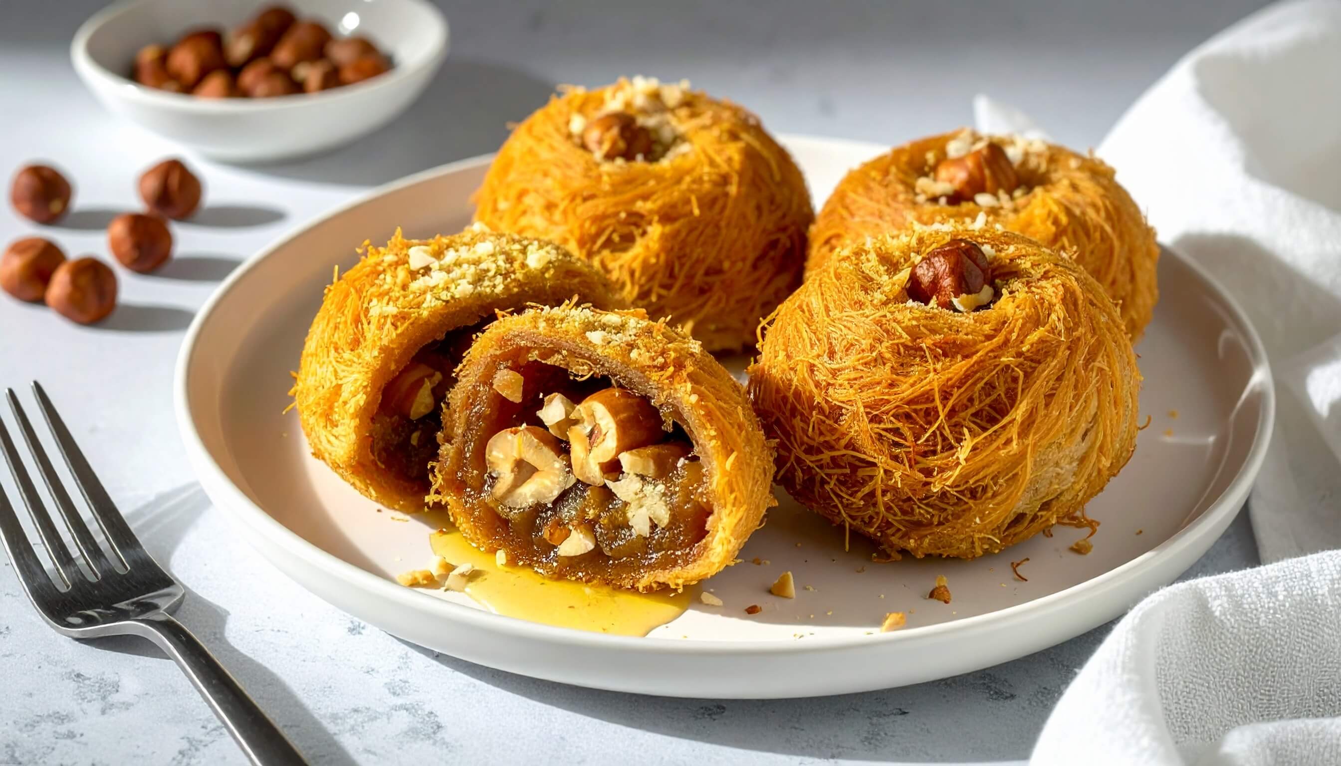 Fırında Fındıklı Kadayıf Bohçası