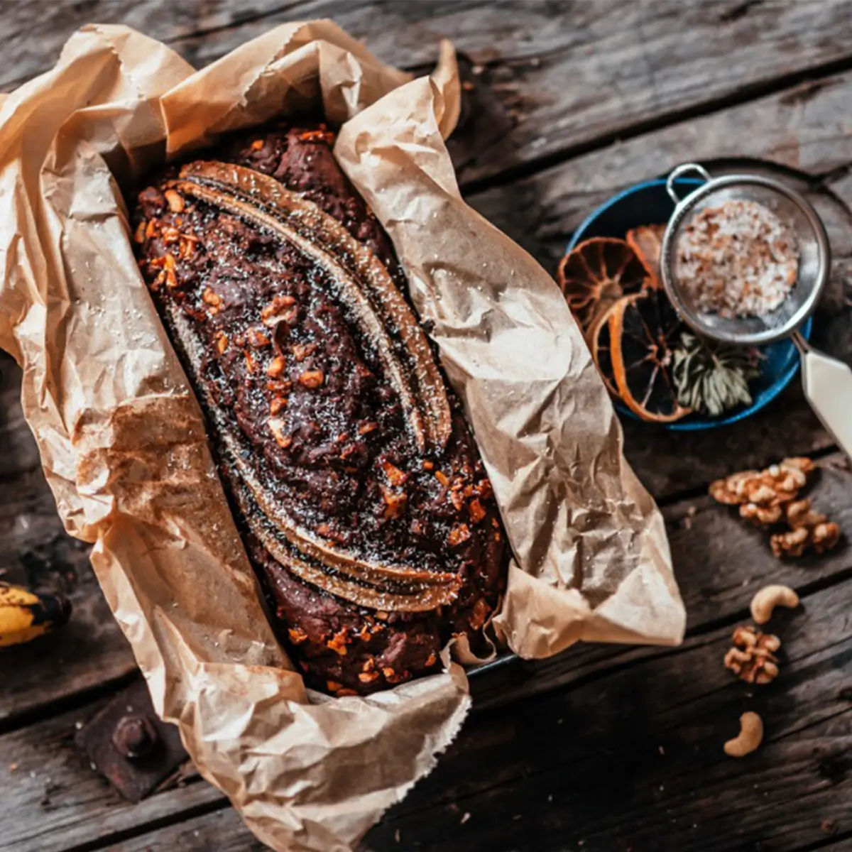 Glutensiz Muzlu Çikolatalı Kek