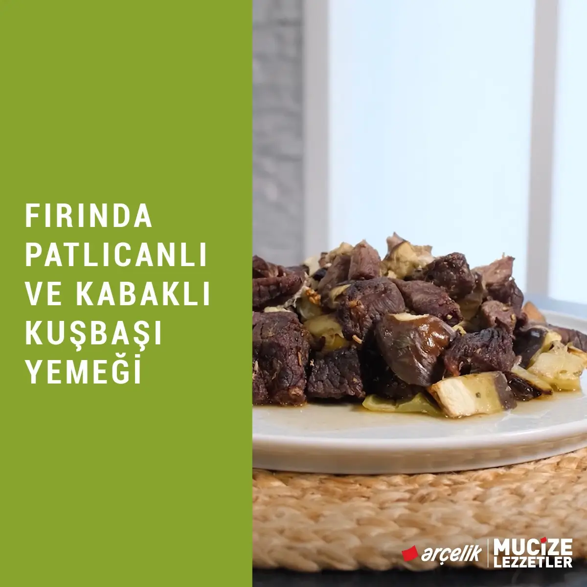 Fırında Patlıcanlı Ve Kabaklı Kuşbaşı Yemeği