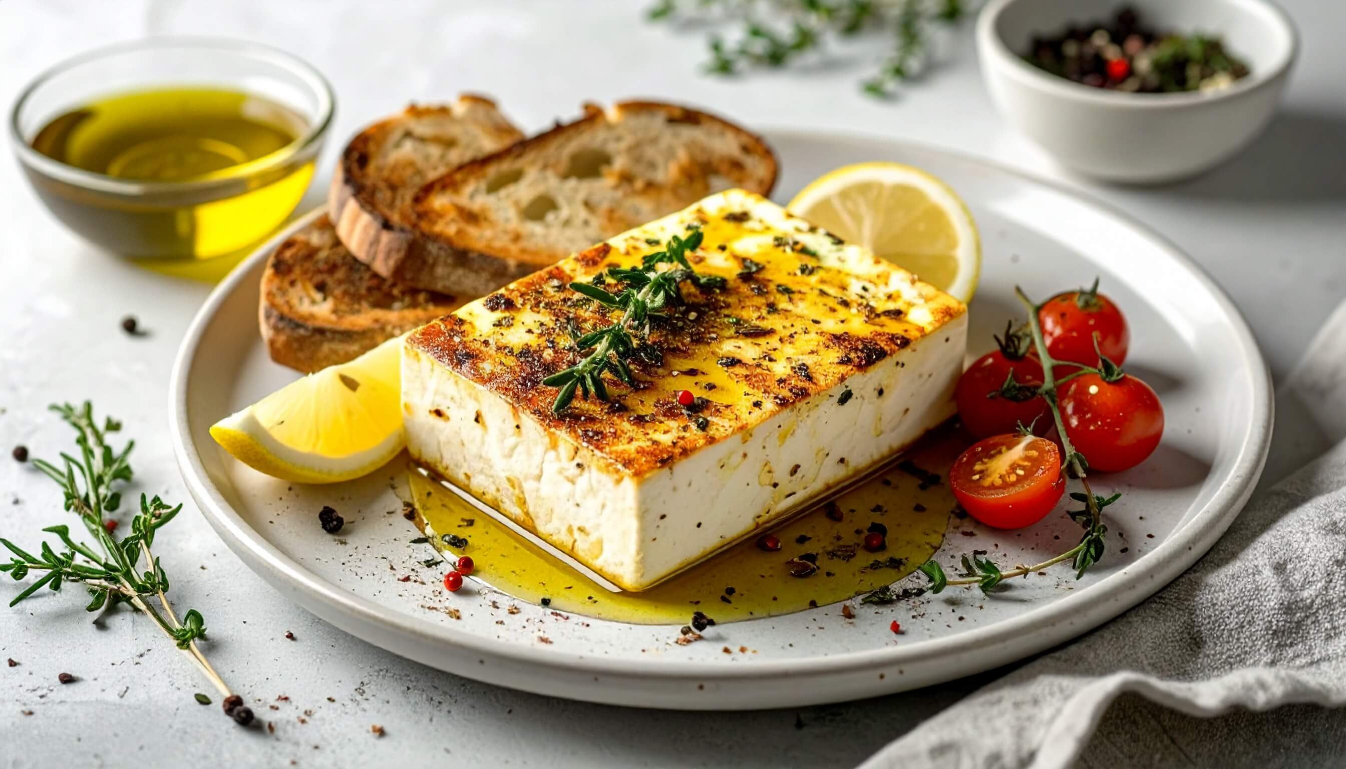 Yunan Usulü Fırında Feta Saganaki