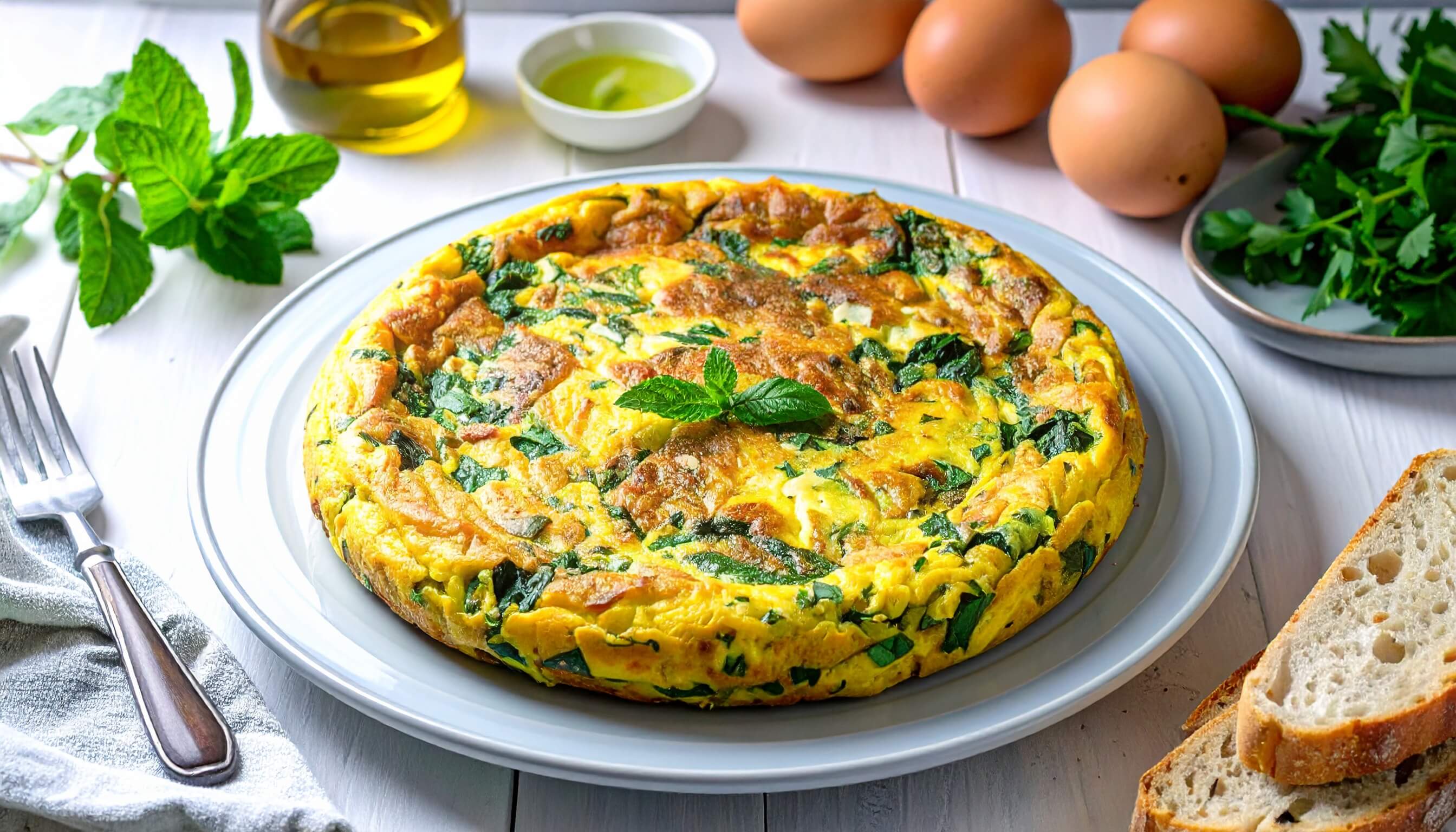 Fırında Taze Otlu Frittata