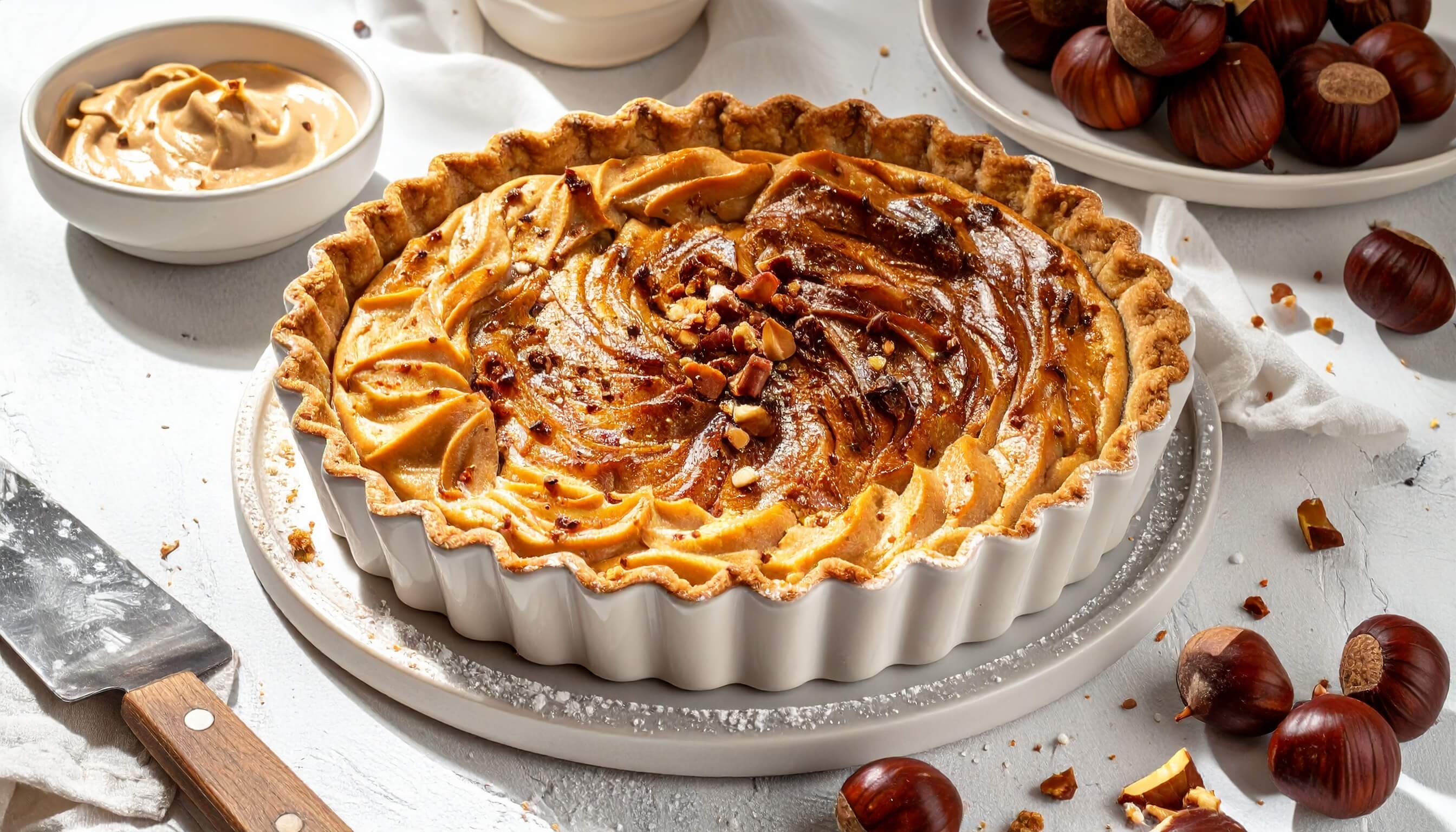 Fırında Kestaneli Fransız Tart