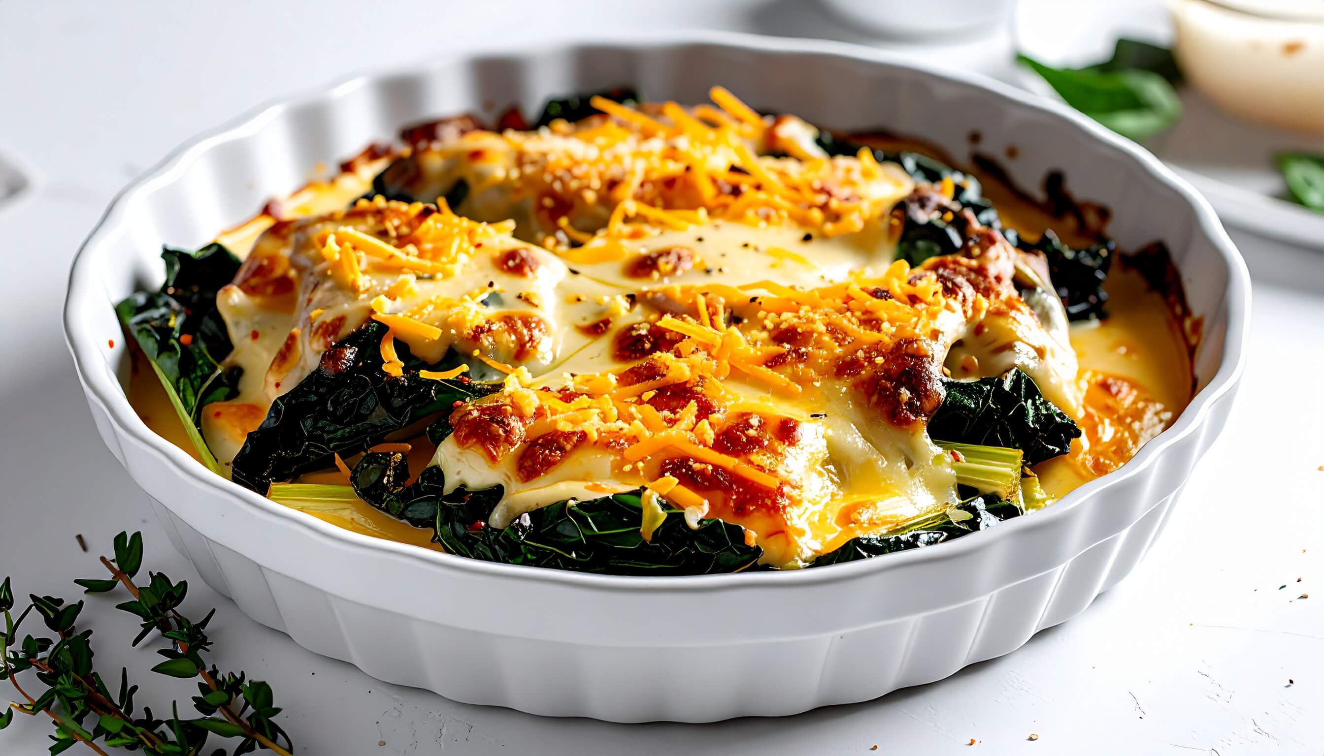 Fırında Beşamel Soslu Pazı