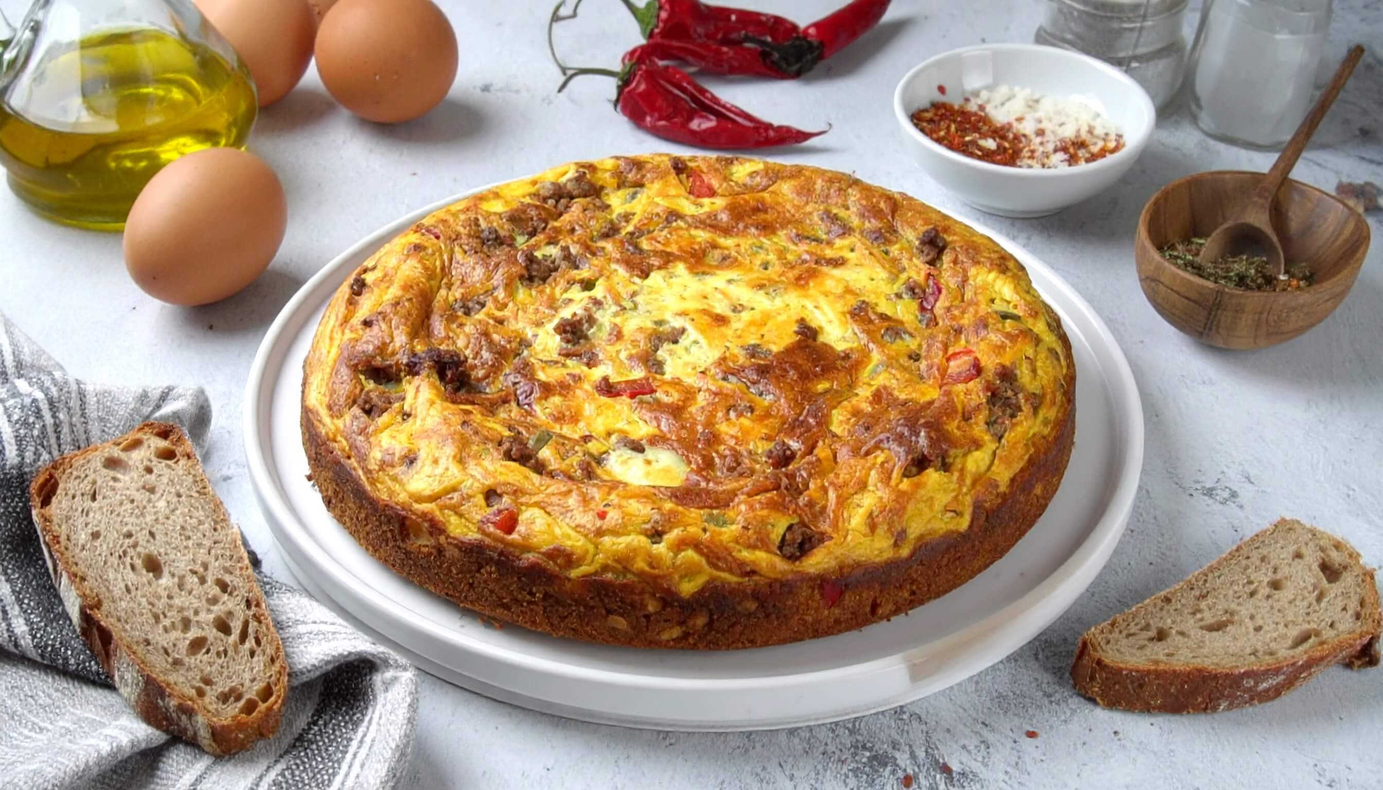 Fırında Etli Omlet