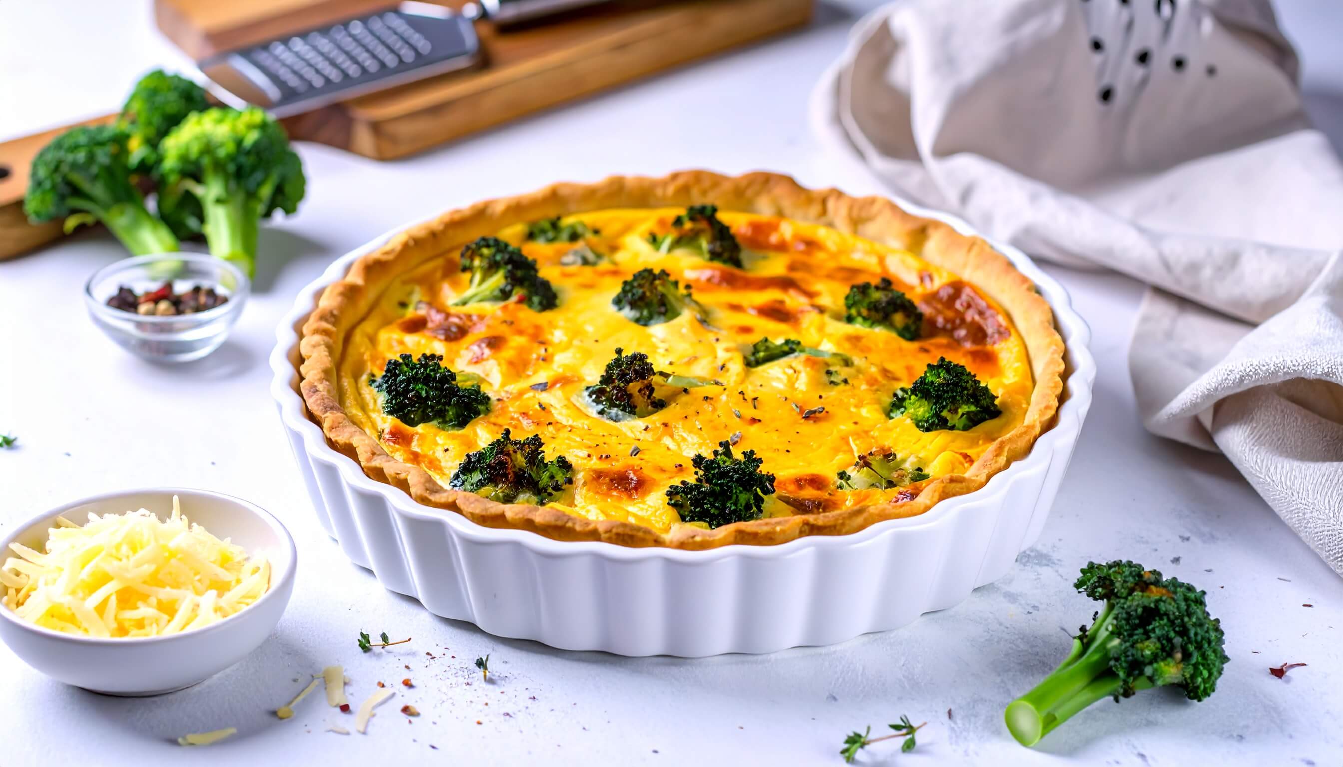 Brokoli ve Emmental Peynirli Tart