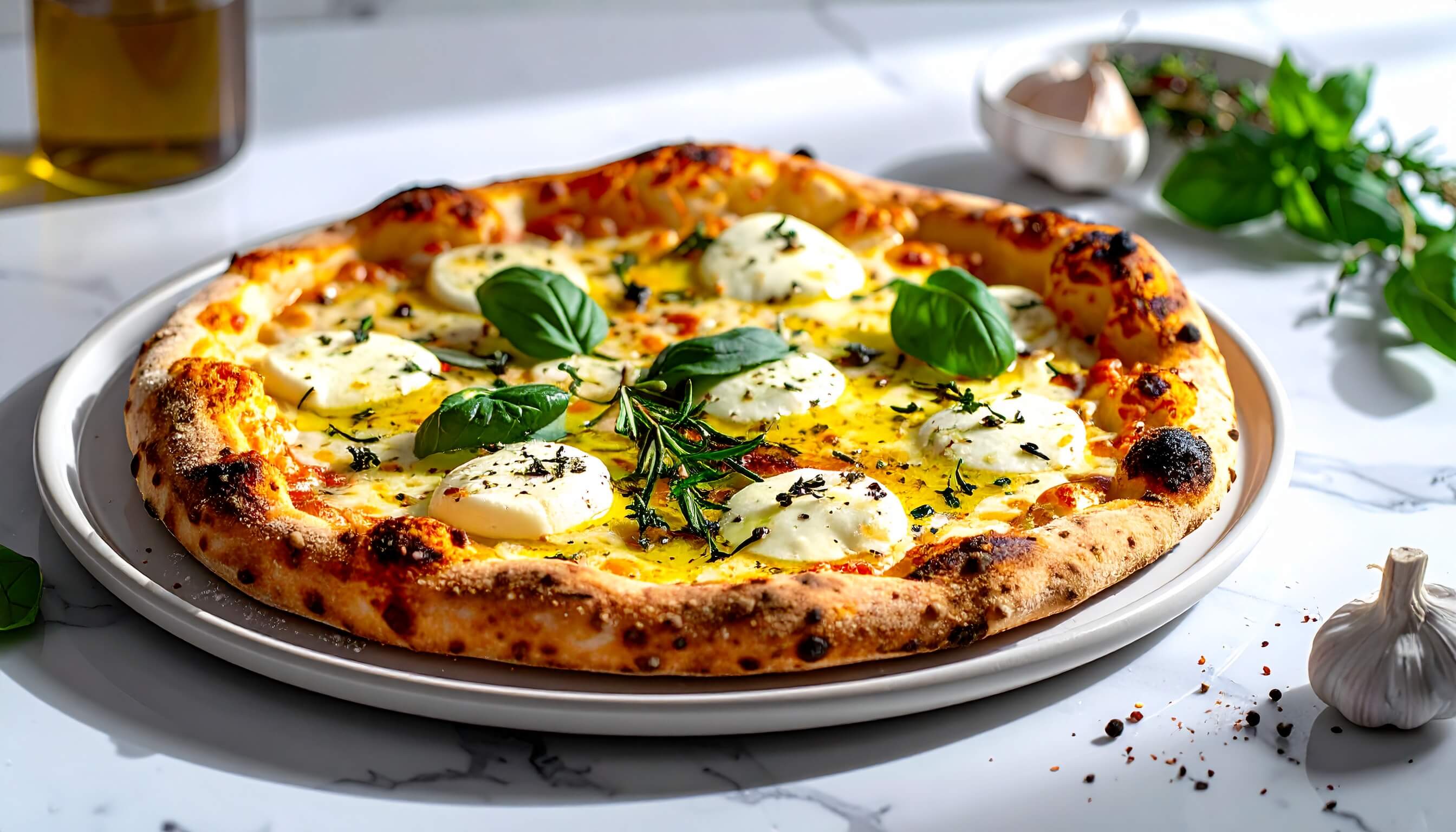 İtalyan Usulü Beyaz Pizza