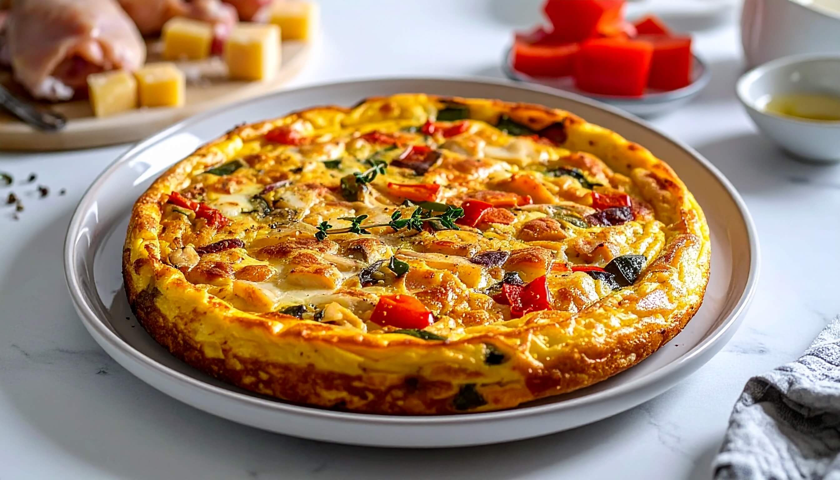 Tavuklu Fırında Omlet