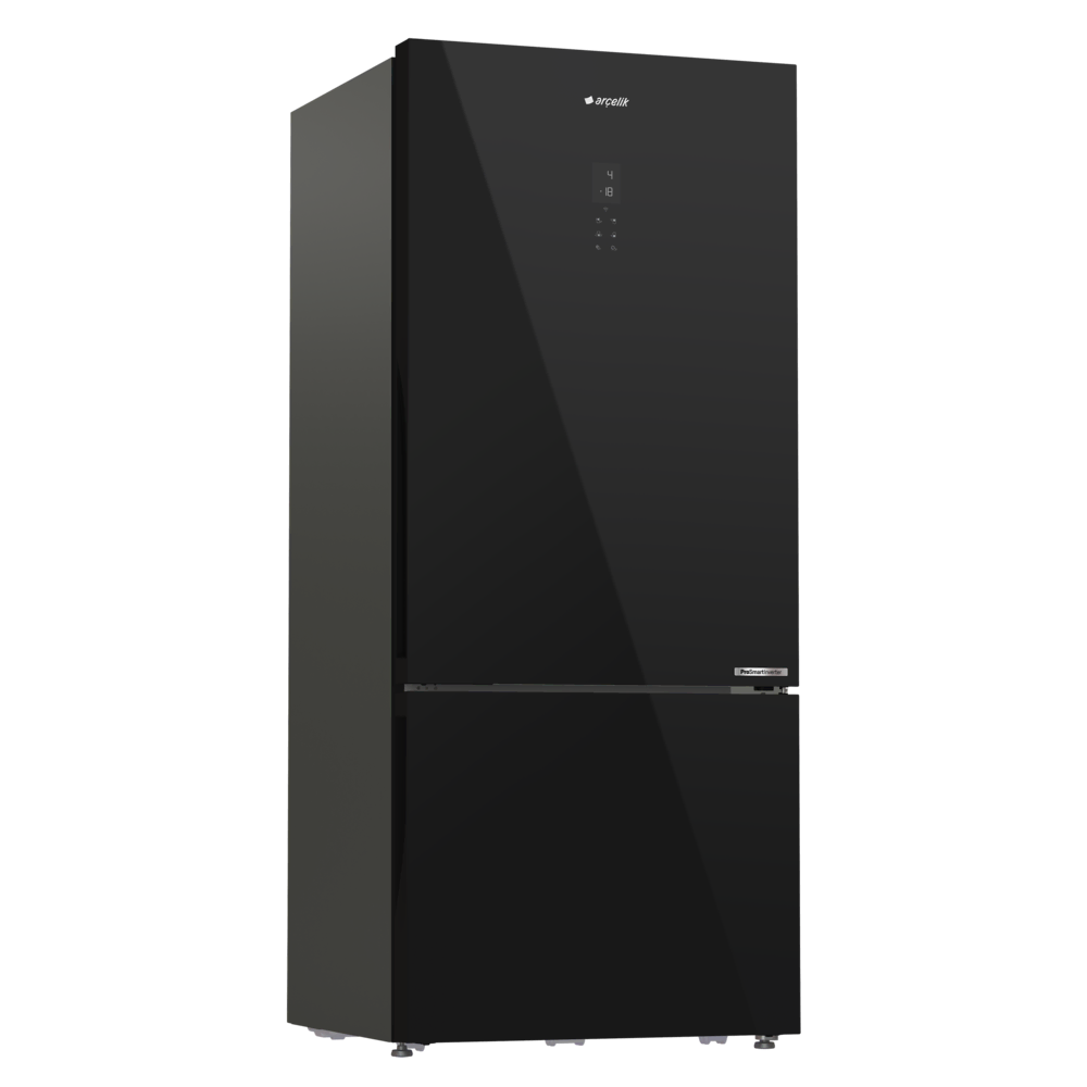 278551 ESC Siyah Cam Alttan Donduruculu Buzdolabı