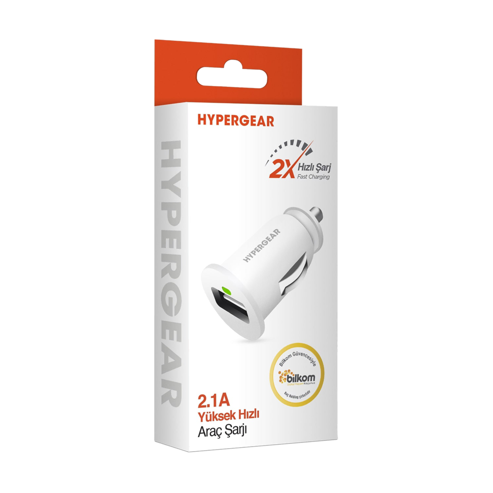 HyperGear Araç Şarjı Tekli 2.1A - Beyaz Cep Telefonu Aksesuar