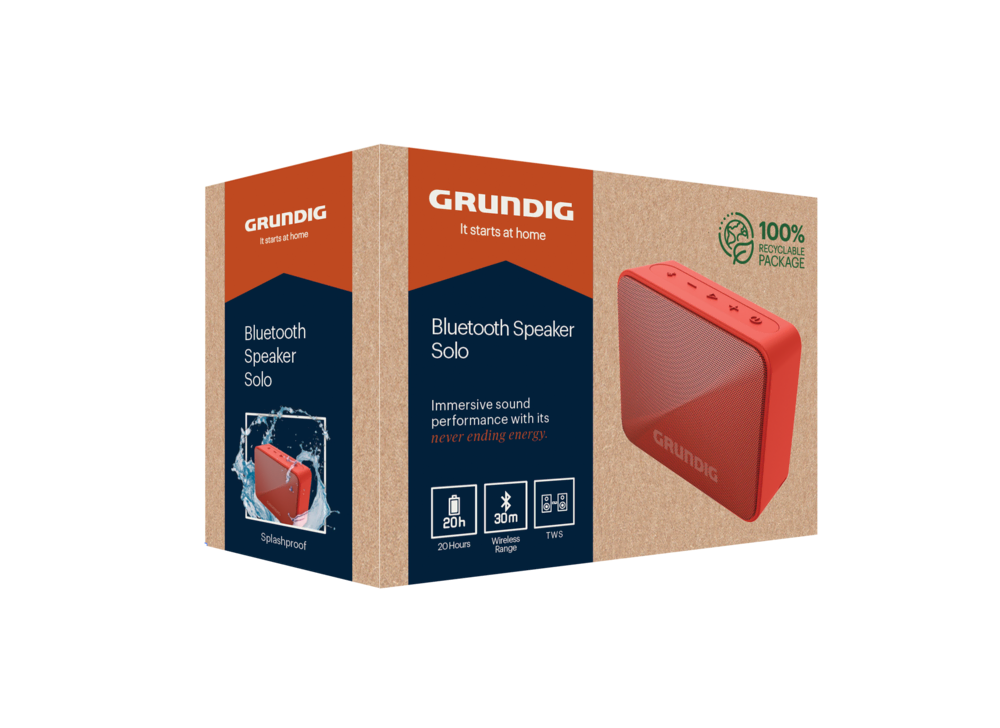 Grundig Solo BT Hoparlör Kırmızı Grundig Hoparlör