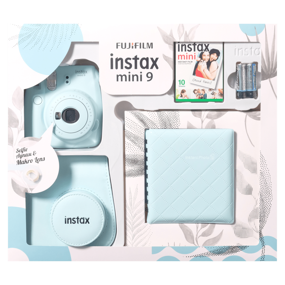 Mini9Box Albm/kılıf/kgt Mavi Fotoğraf Makinesi