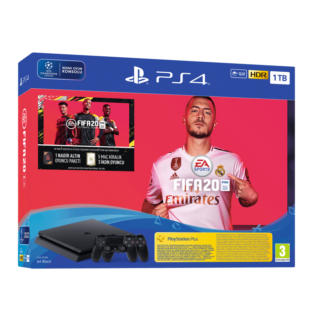 PS4 1TB + Fifa20 + DS4 Oyun Konsolu