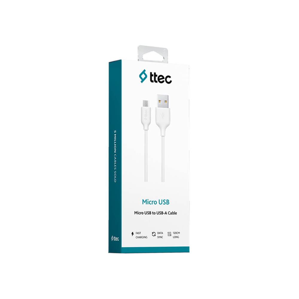 Ttec 2DK7530B Micro Usb Kablosu-Beyaz Şarj Kabloları