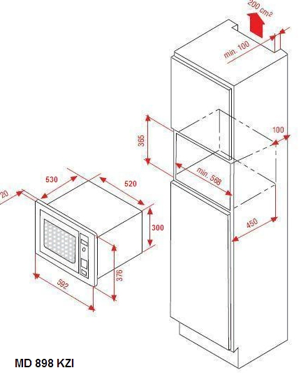 MD 898 YKZI Ankastre Mikrodalga