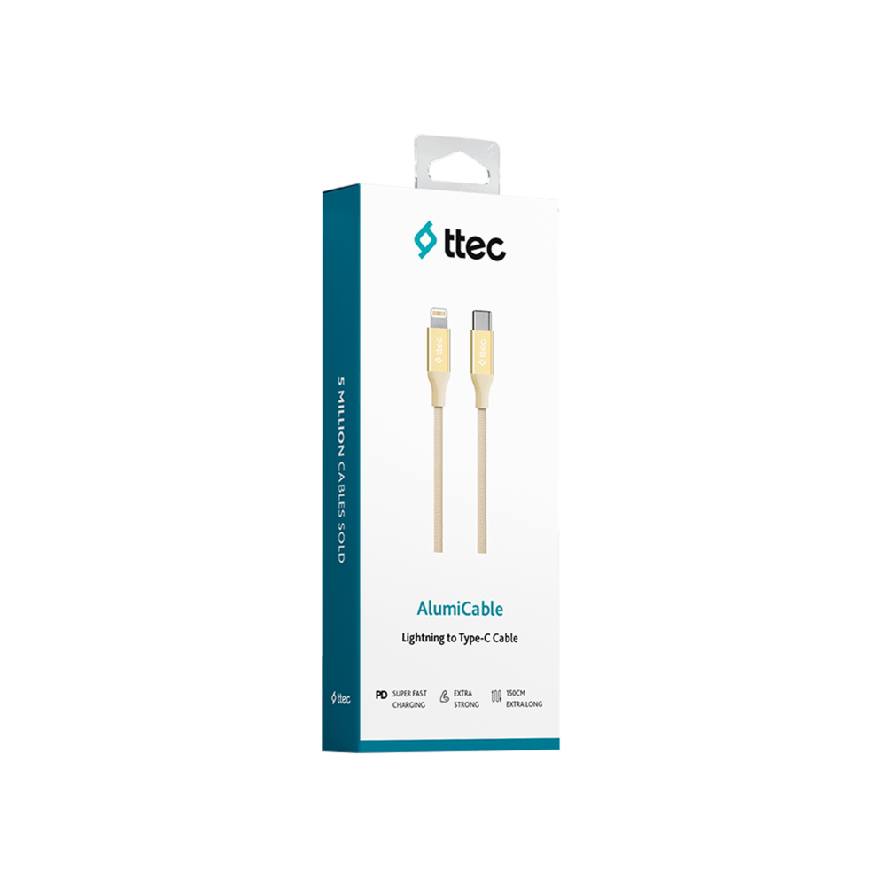 Ttec AlumiCable Typec-Lightng Kablo Gold Şarj Kabloları