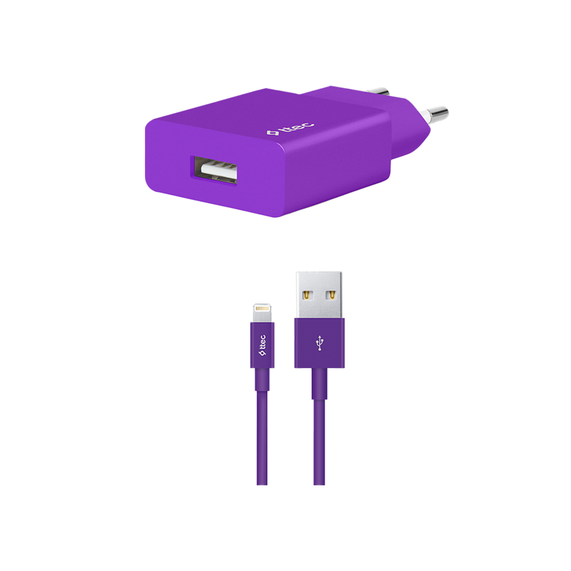 Ttec SmartCharger Adaptör+Lightng Mor