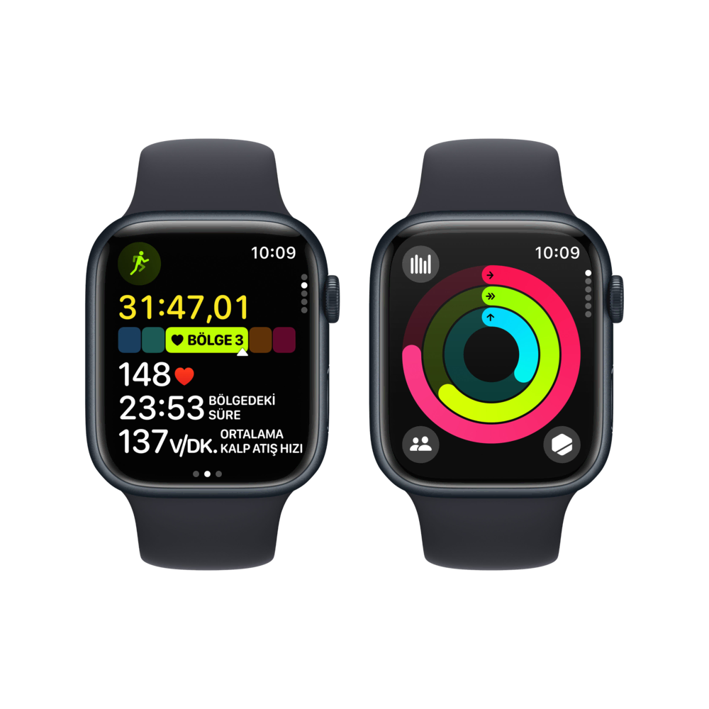 Apple Watch S9 45mm Gece Yarısı S -M/L Akıllı Saat