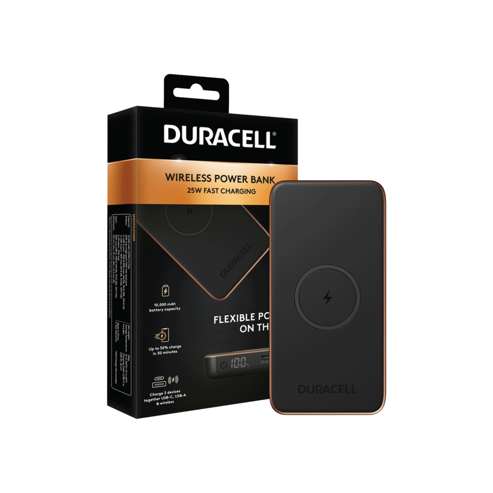 DURACELL 10000 PBANK 25W BLACK Powerbank