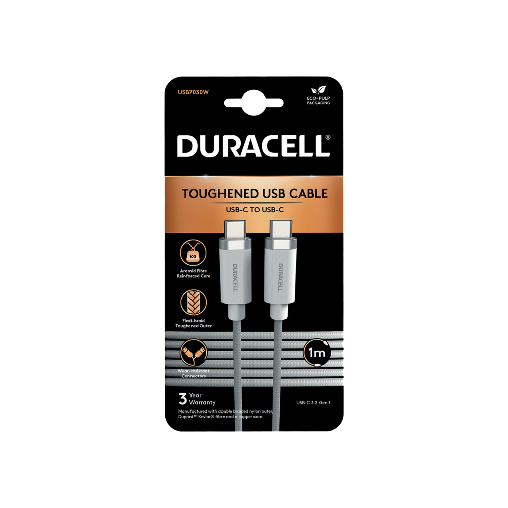 DURACELL 1M LIGHTNING CABLE BLACK C-C Şarj Kabloları