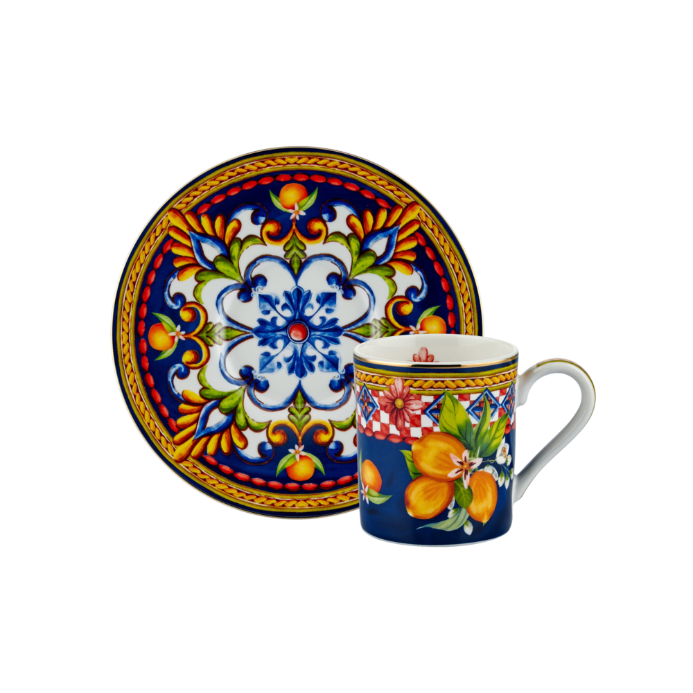 Chiara Alessi Capri Mavi Fincan Seti Kahve Fincanları