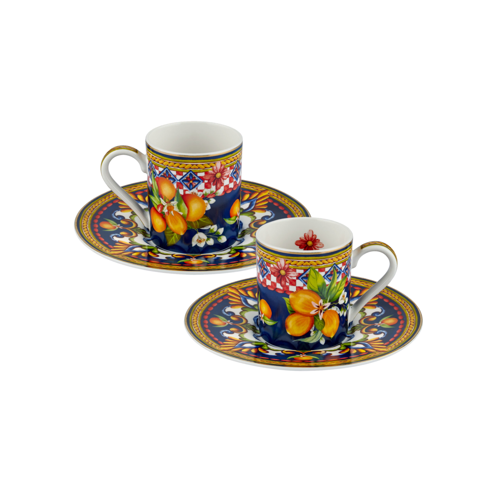 Chiara Alessi Capri Mavi Fincan Seti Kahve Fincanları