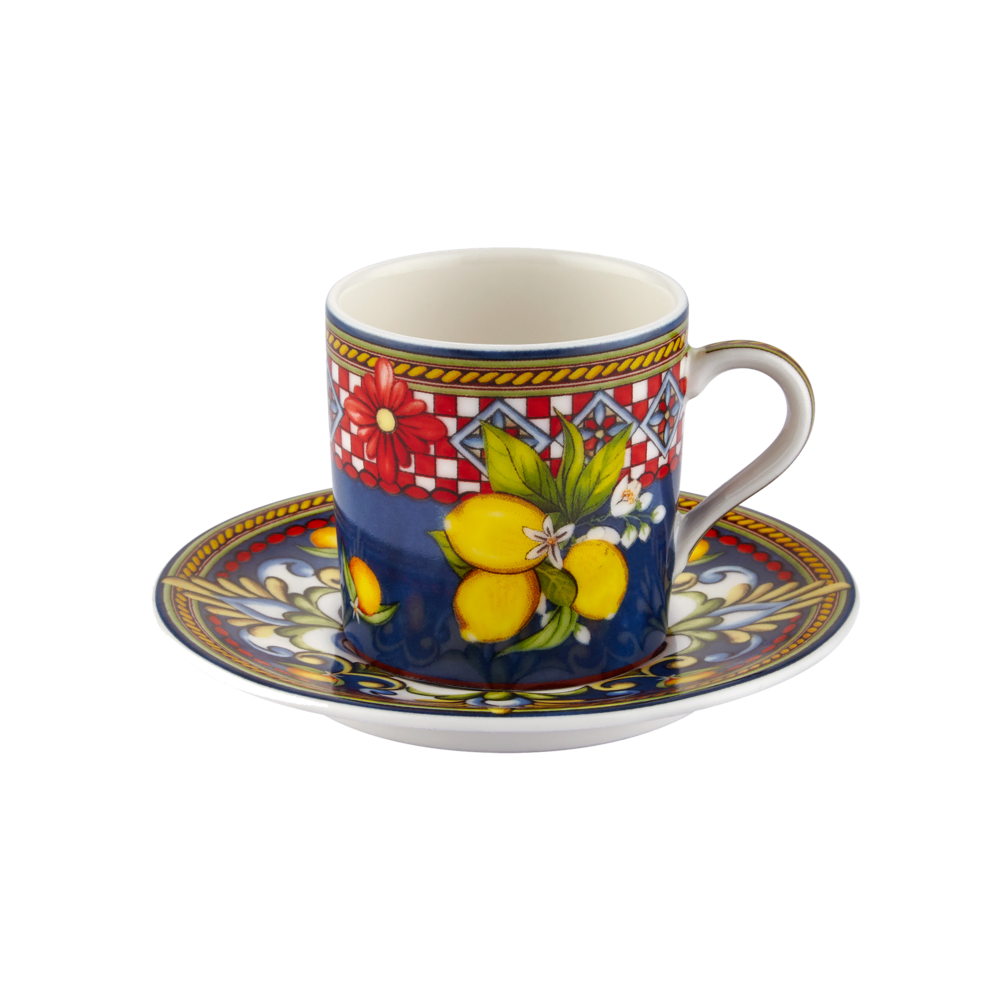 Chiara Alessi Capri Mavi Metal Kutu Kahve Fincanları