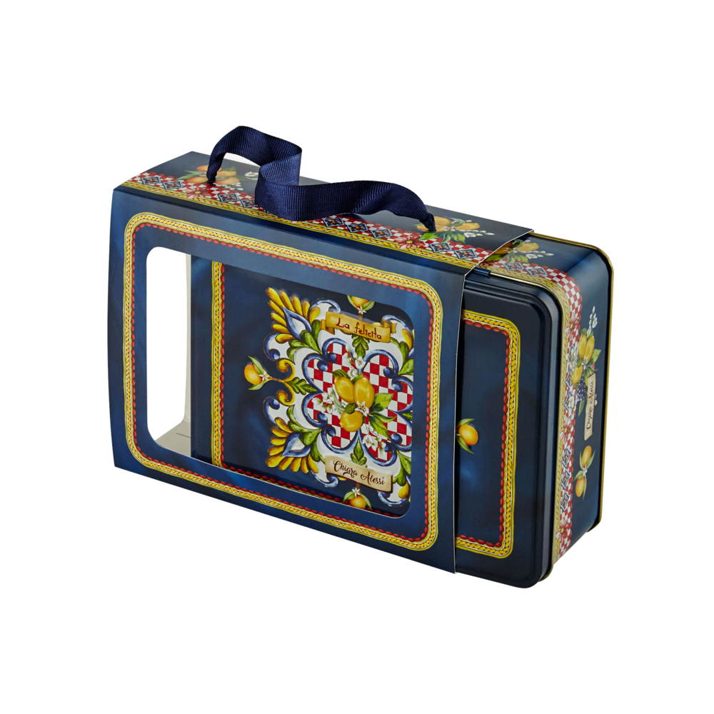 Chiara Alessi Capri Mavi Metal Kutu Kahve Fincanları