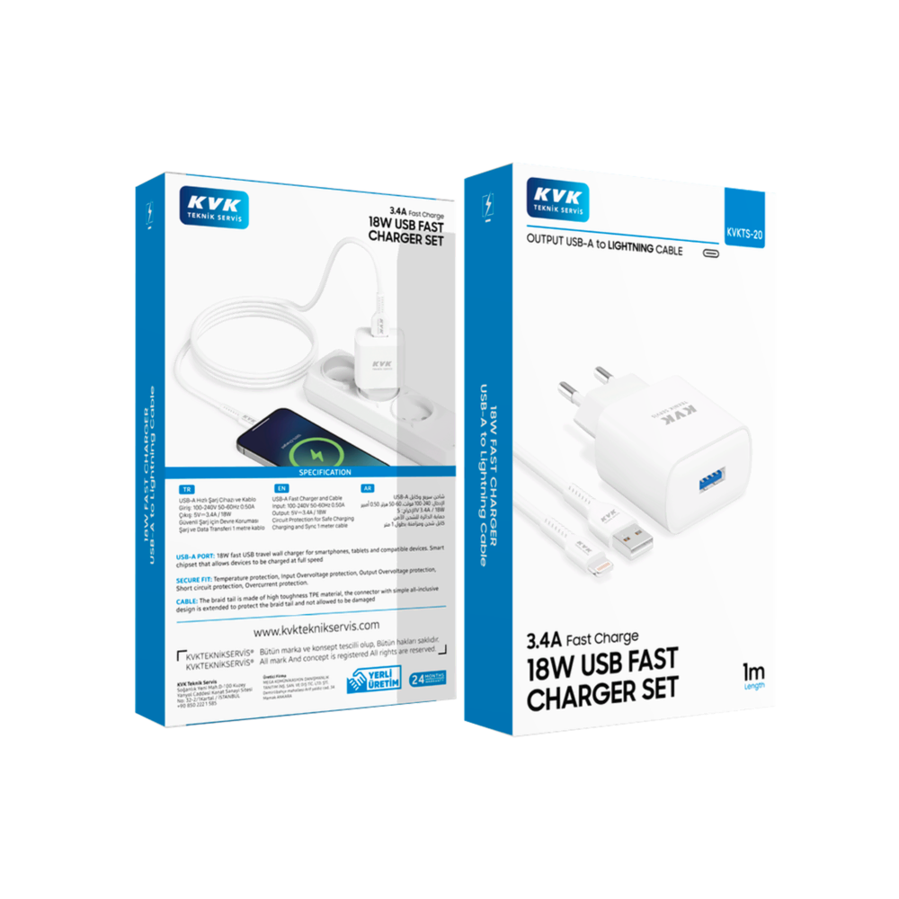 IOS 3.4A SARJ SETI (ADAPTOR-KABLO) Şarj Cihazları