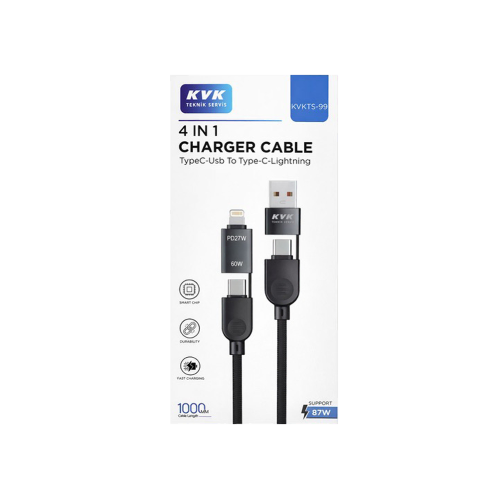 4in1 Typec-Usb to Typec-Lightining Şarj Kabloları