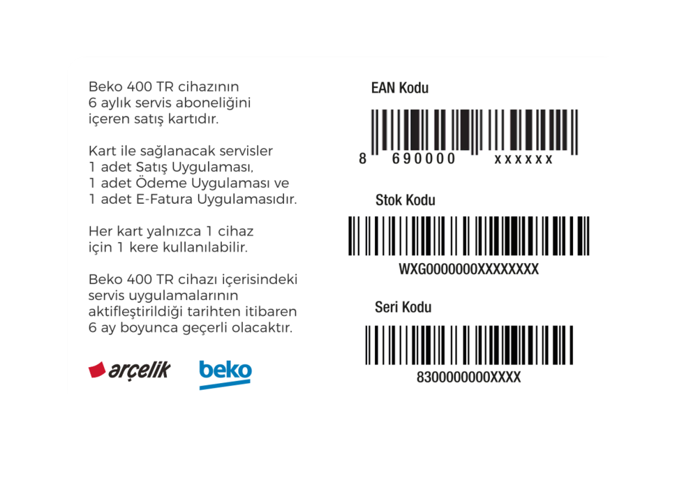 400 TR 6 Aylık Abonelik Paketi Ödeme Aksesuarları